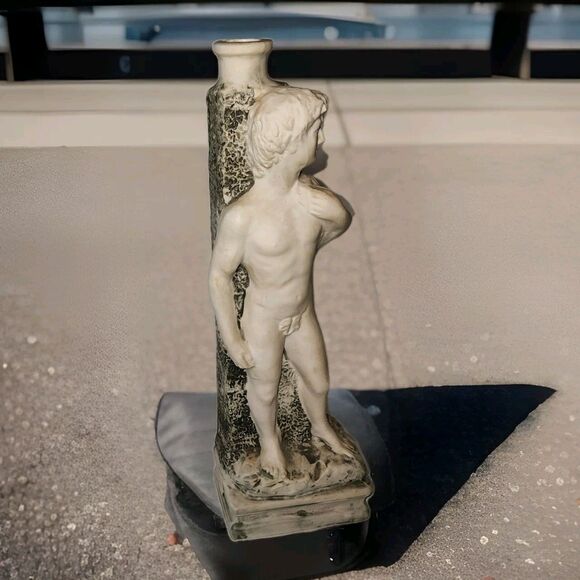 Vintage Decanter Statue David Michelangelo Handpainted Italy 13” Empty Vase - Picture 4 of 14
